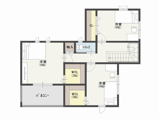 【丸亀市飯野町】全居室に大容量の収納がある片付け上手な家の間取り画像