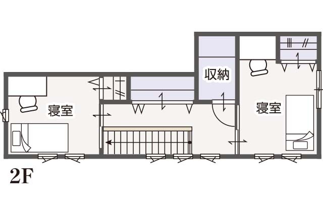 【津山市下横野】階段の上り下りが少なく暮らせる2階建てのお家の間取り画像