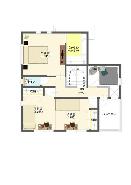 木津川市城山台モデルハウスの間取り画像