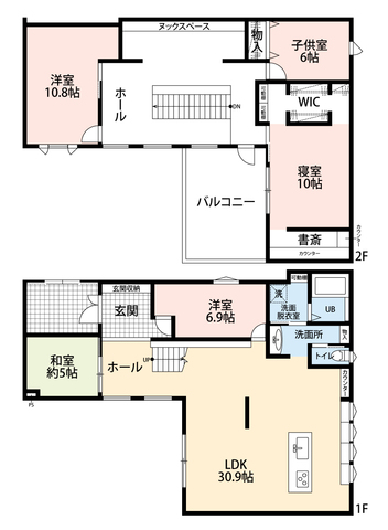 【予約リクエスト】福岡　hit大野城住宅展示場モデルハウス　※予約無し見学可能の間取り画像