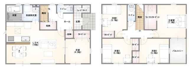 【 33坪5LDKの建売住宅！】ヴィンテージ空間と落ち着きのある暮らしの家の間取り画像
