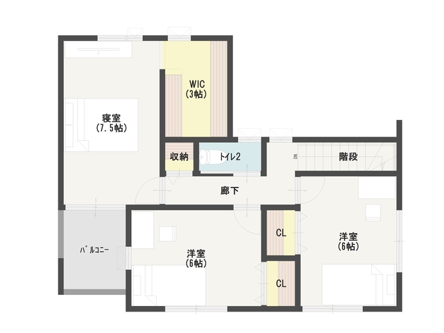 【徳島市中島田町】便利な家事室のあるお家の間取り画像