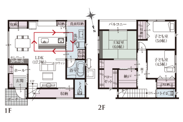 鳥取市面影 モデルハウスの間取り画像