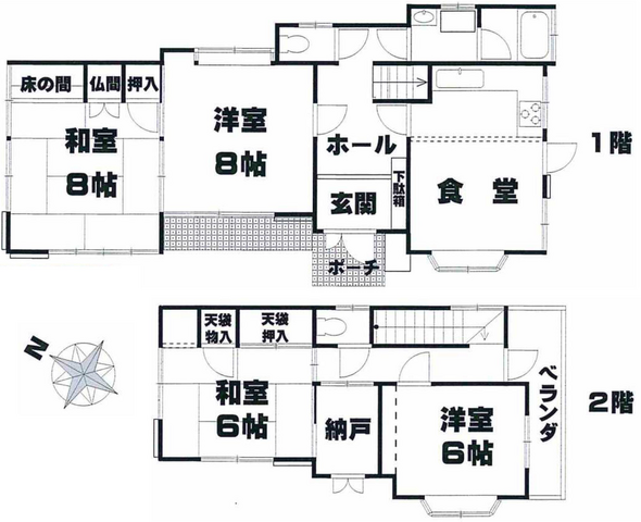 【宝塚市清荒神】中古住宅オープンハウスの間取り画像