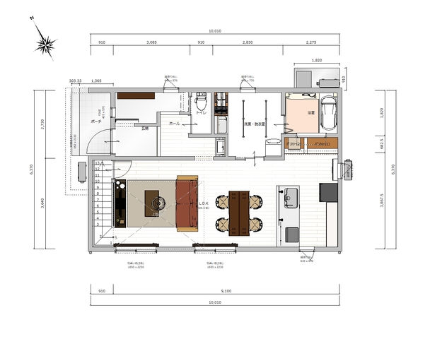 関市鋳物師屋　Q1.0住宅Level3の断熱・気密工事見学会の間取り画像